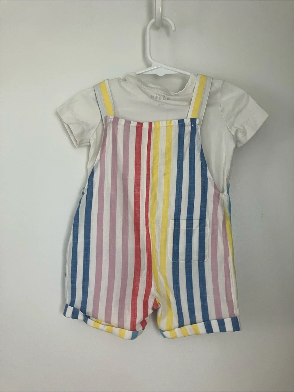 Boden Baby Linen Striped Overalls Set